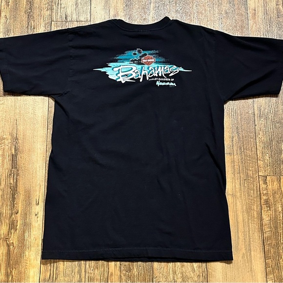 Vintage 2003 Harley Davidson Nassau Bahamas Biker Beach T-Shirt‎ Large - Picture 2 of 5
